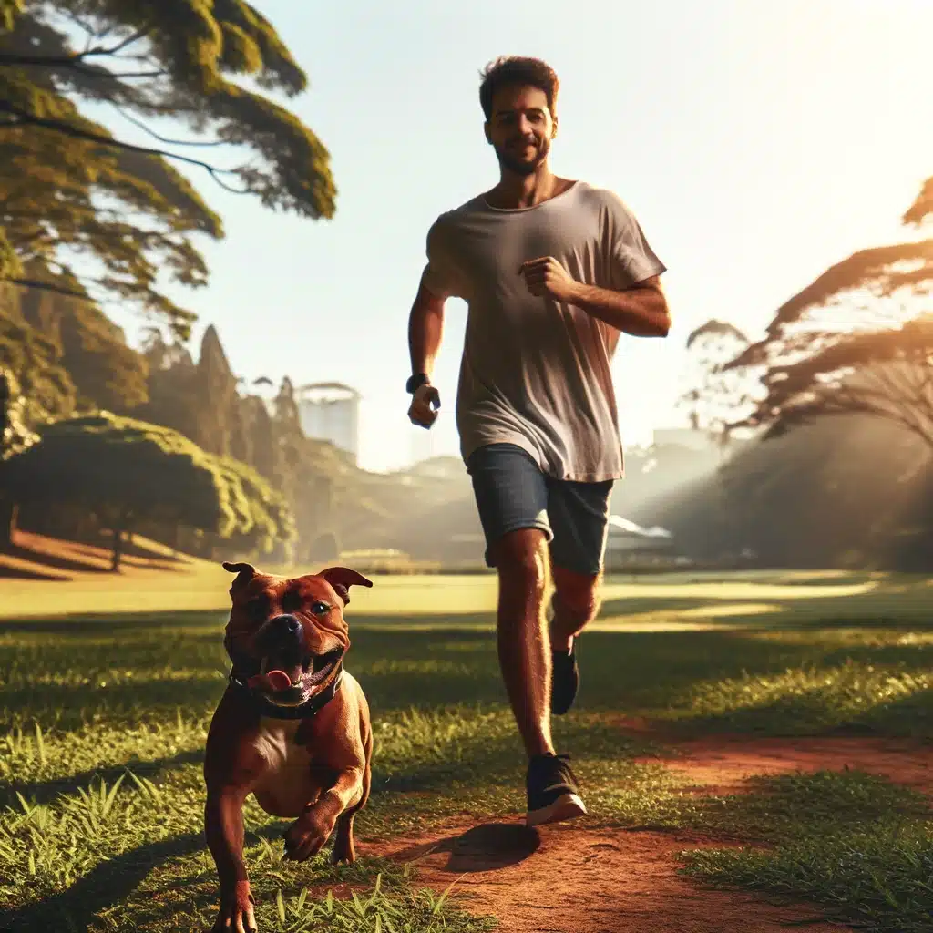 homem correndo com cachorro - ter cachorro te faz mais fitness