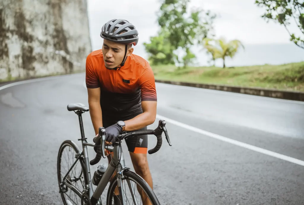 ciclista cansado