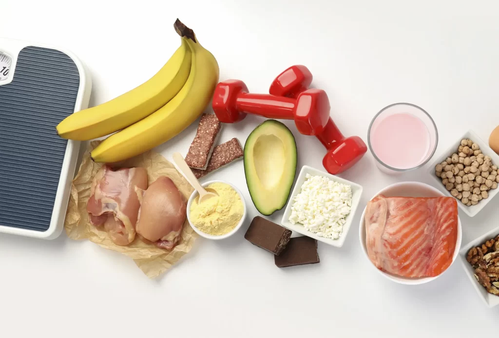 comida da dieta de um atleta
