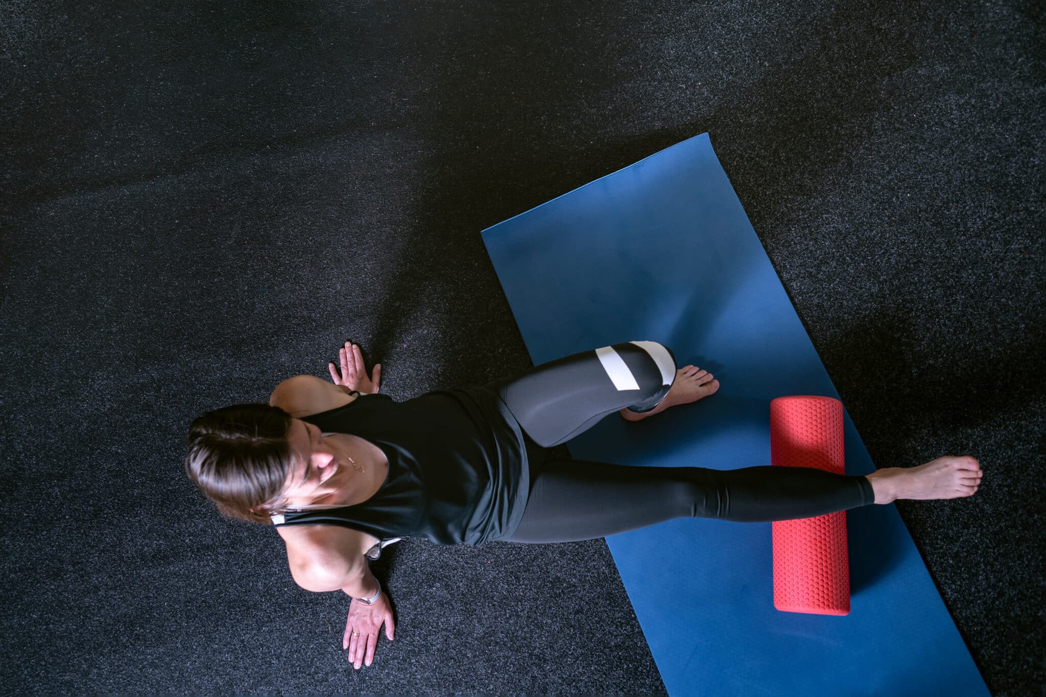 liberação miofascial panturrilha foam roller