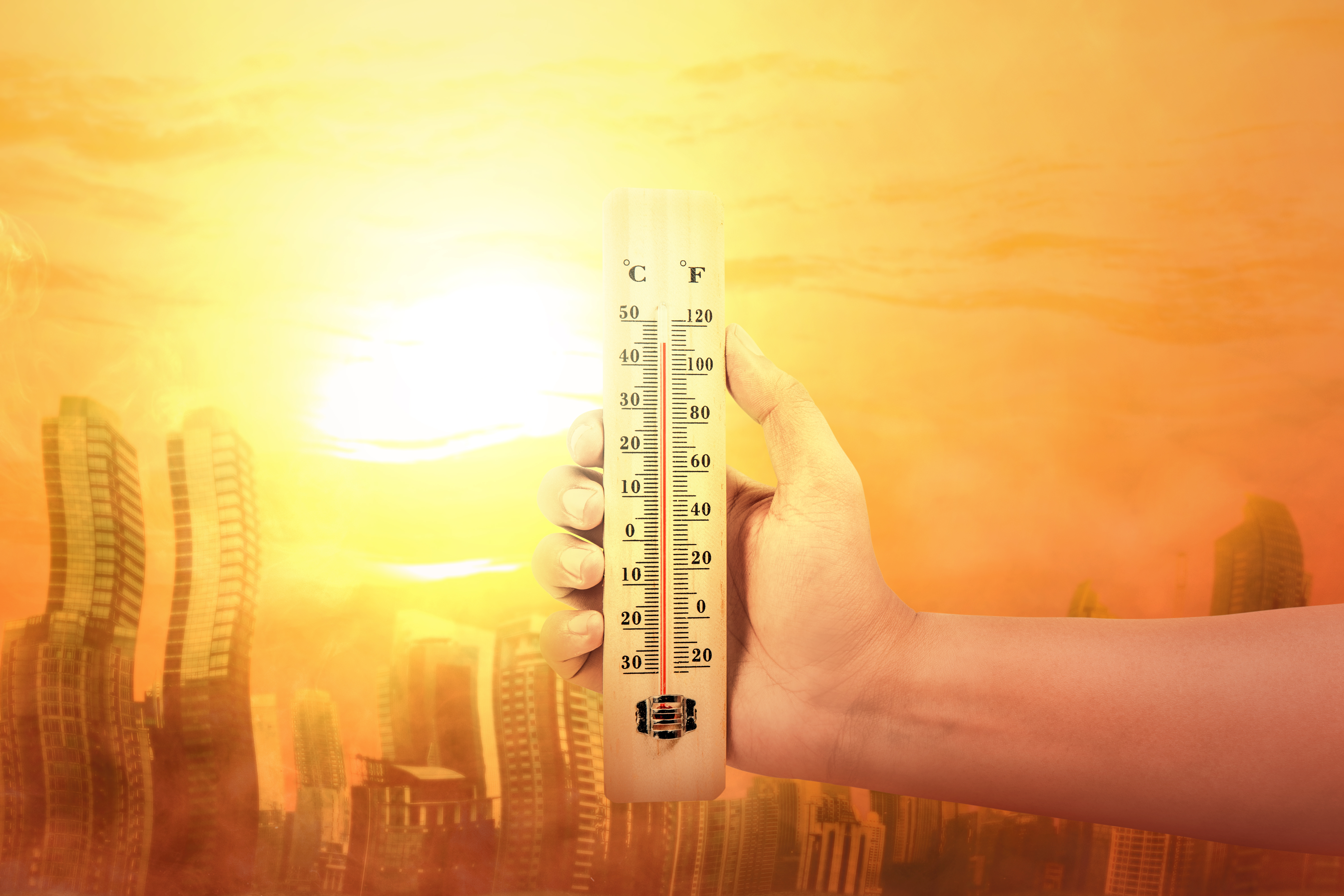 termômetro calor extremo na cidade